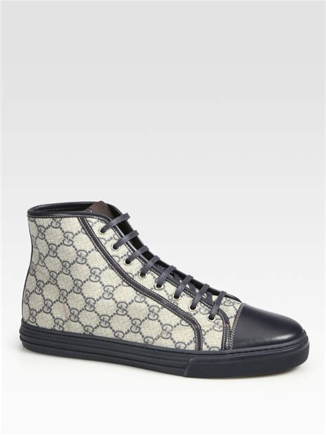 gucci mens high-top lace-up sneakers|Gucci high top sneakers sale.